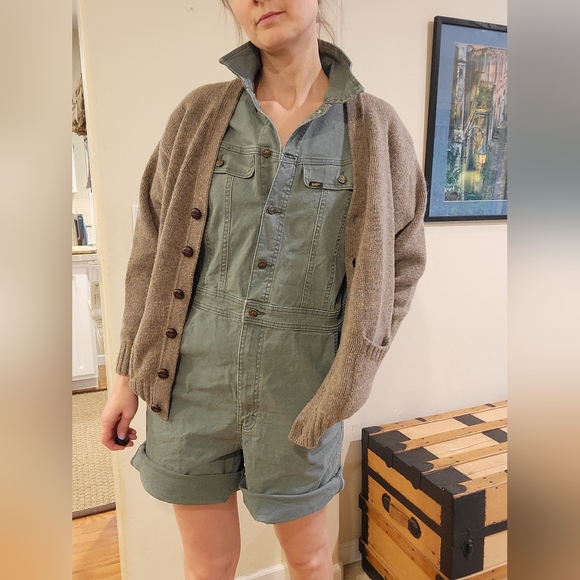 Lee Vintage modern green utility /jumpsuit size M, Green Denim - Picture 4 of 16